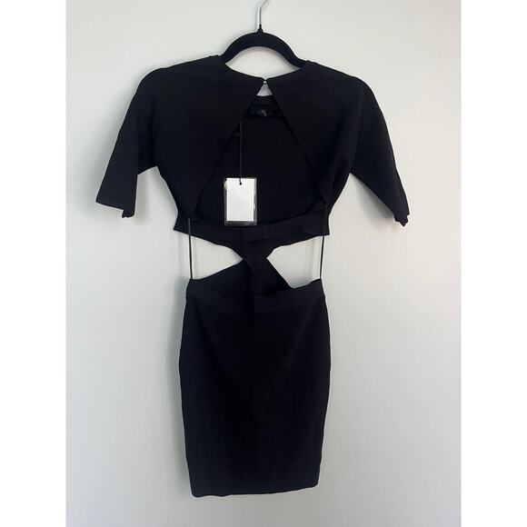Endless Rose Cutout Bodycon Mini Dress Women Small Black Short Sleeve NWT - Picture 2 of 7